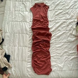 Rosewood body on scrunch side maxi dress sleeveless